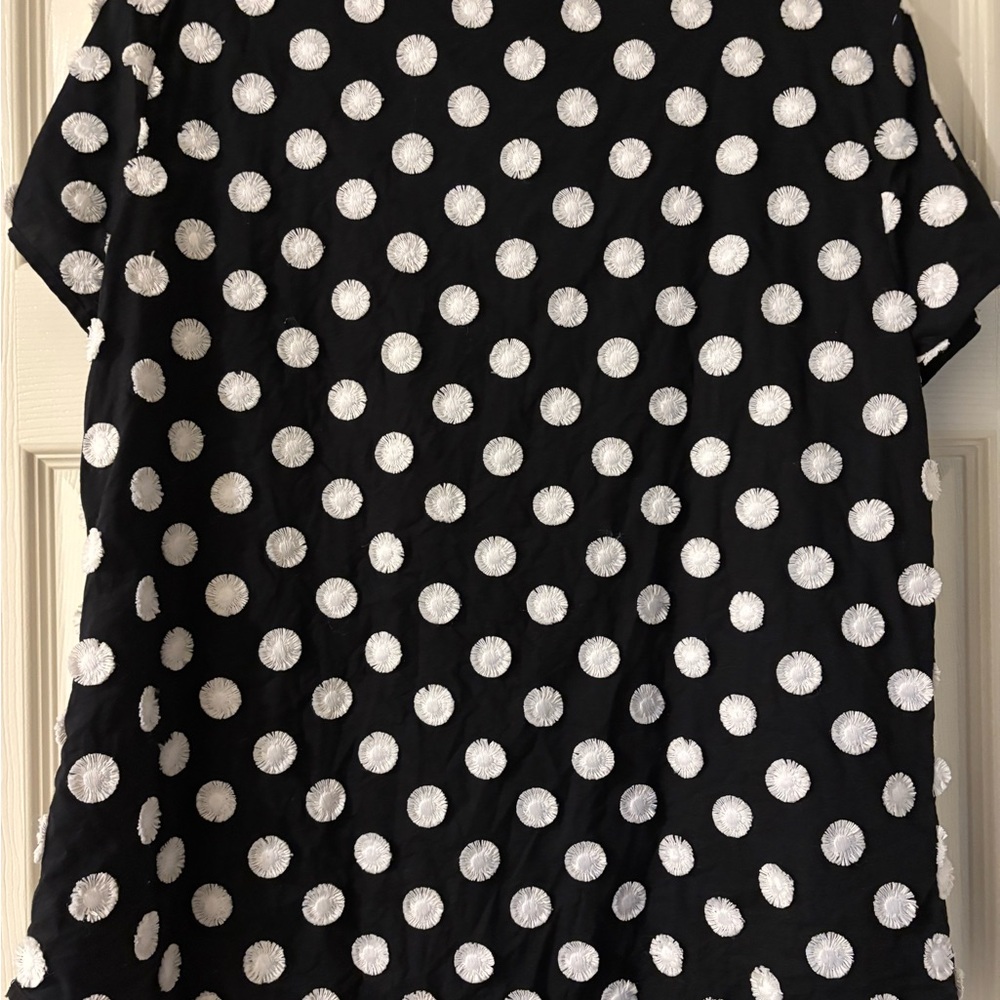 Chico's Boxy Black and White Short Sleeve Blouse Size 0 - Picture 6 of 7